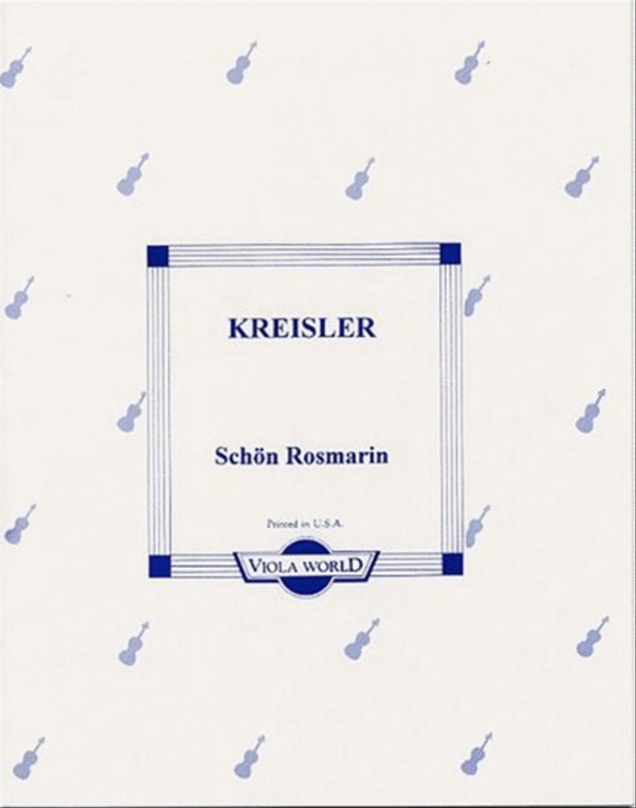 Kreisler - Schon Rosmarin Viola/Piano