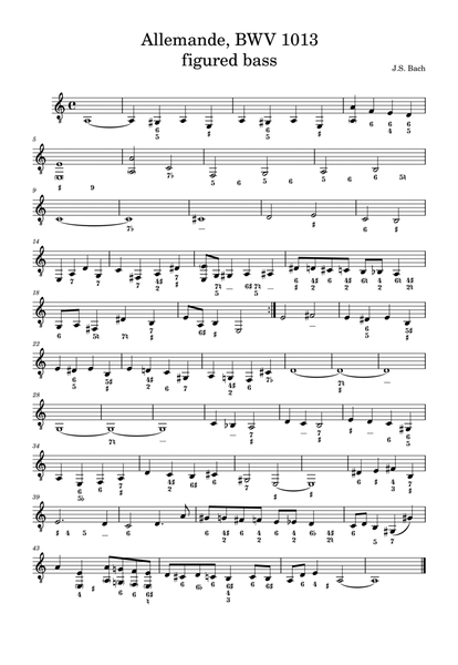 Allemande, BWV 1013 - figured bass