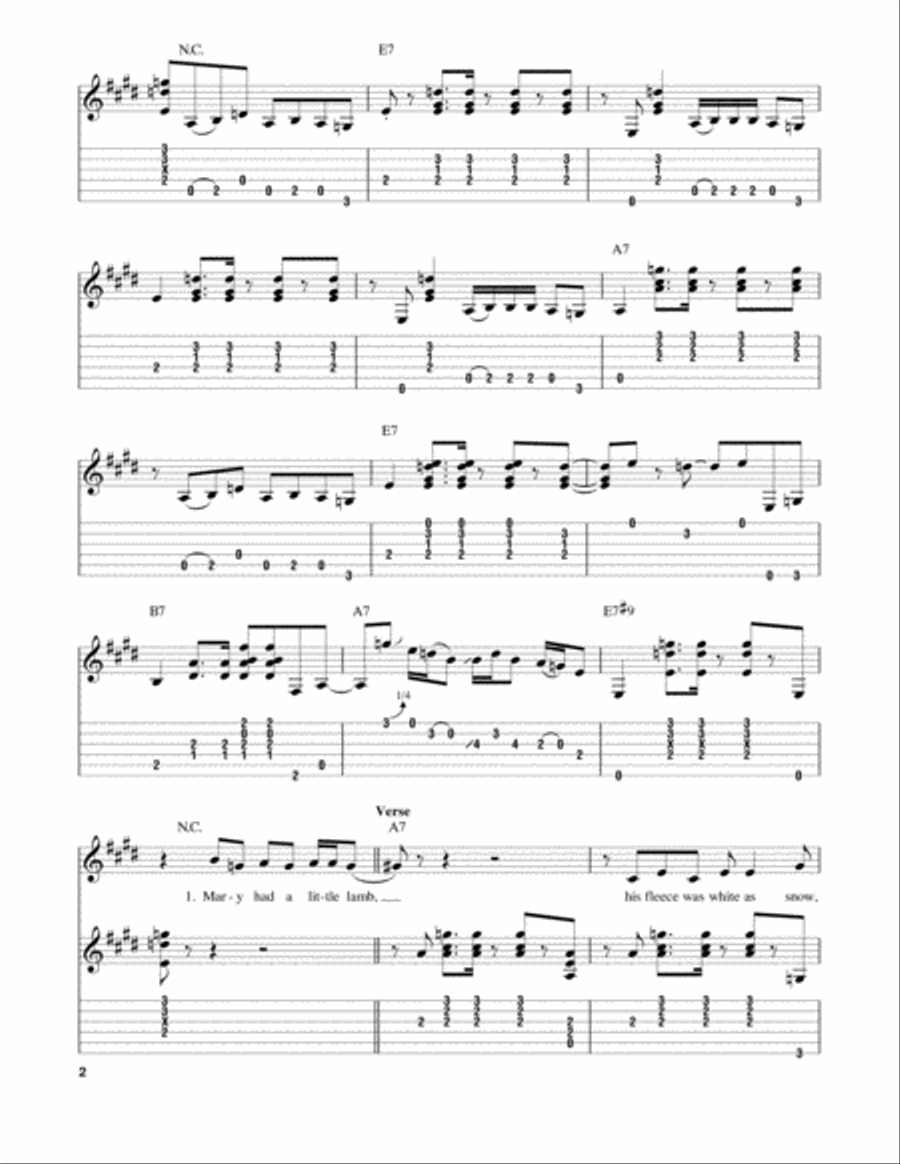 Mary Had A Little Lamb Mary Had A Little Lamb Acoustic Guitar scores gallery preview page 2