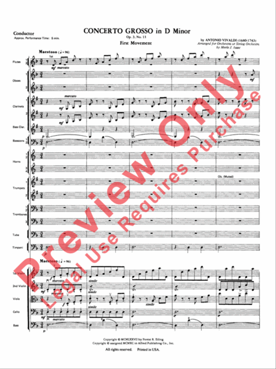 Concerto Grosso in D Minor Full Orchestra scores gallery preview page 3