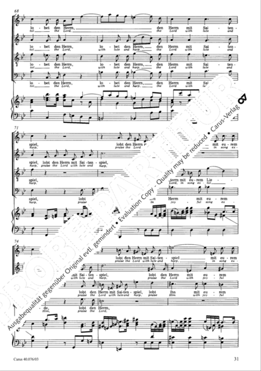 Hymn of Praise, MWV A 18 SSAATB scores gallery preview page 32