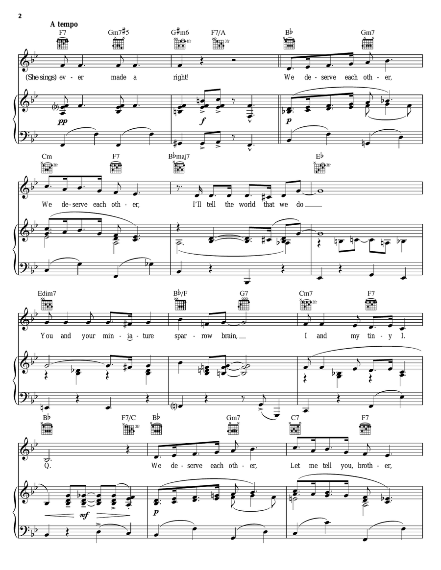 We Deserve Each Other We Deserve Each Other Piano, Vocal, Guitar scores gallery preview page 2