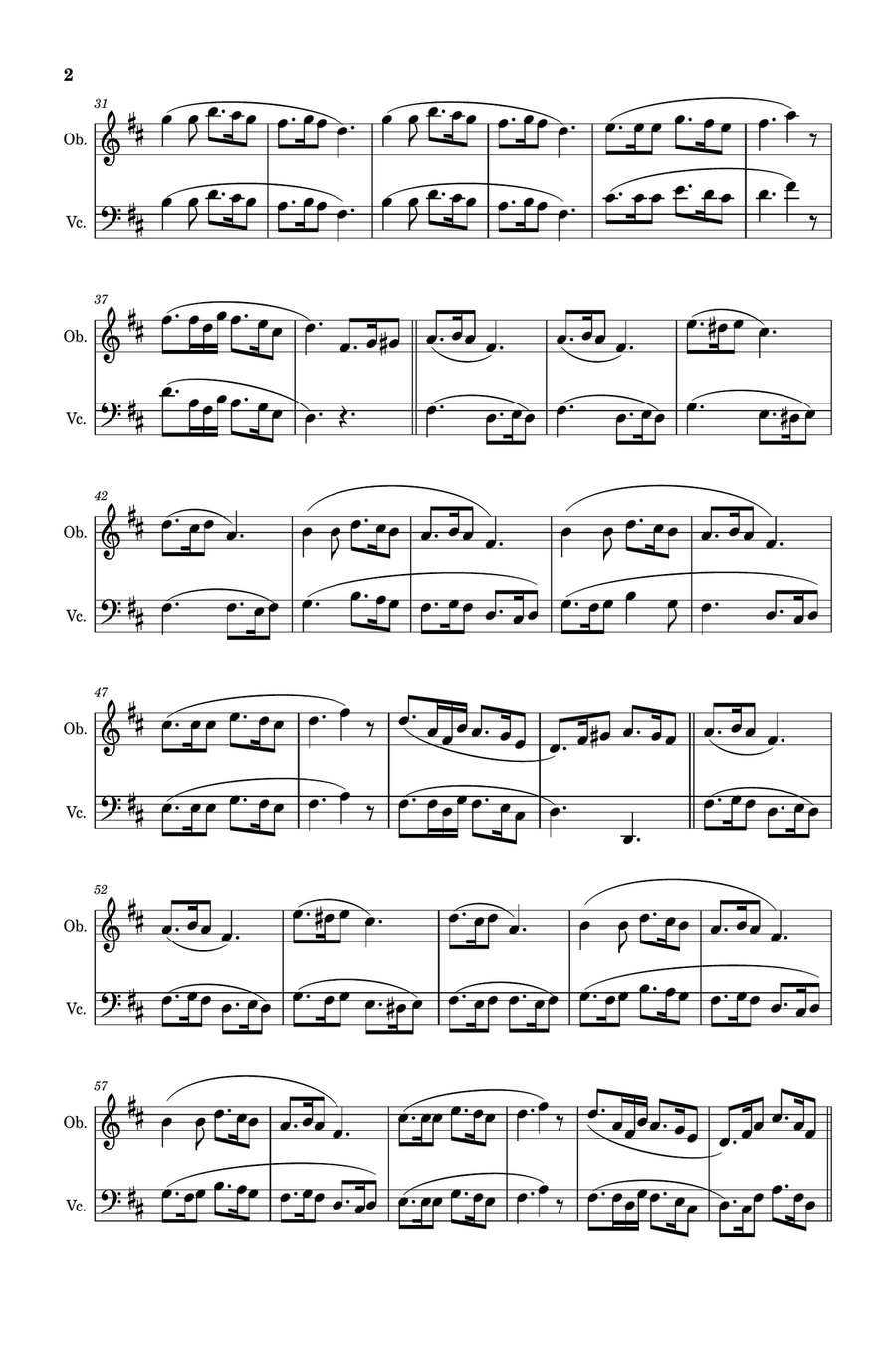 Silent Night - Arranged for Oboe and Violoncello. Chamber Music scores gallery preview page 2