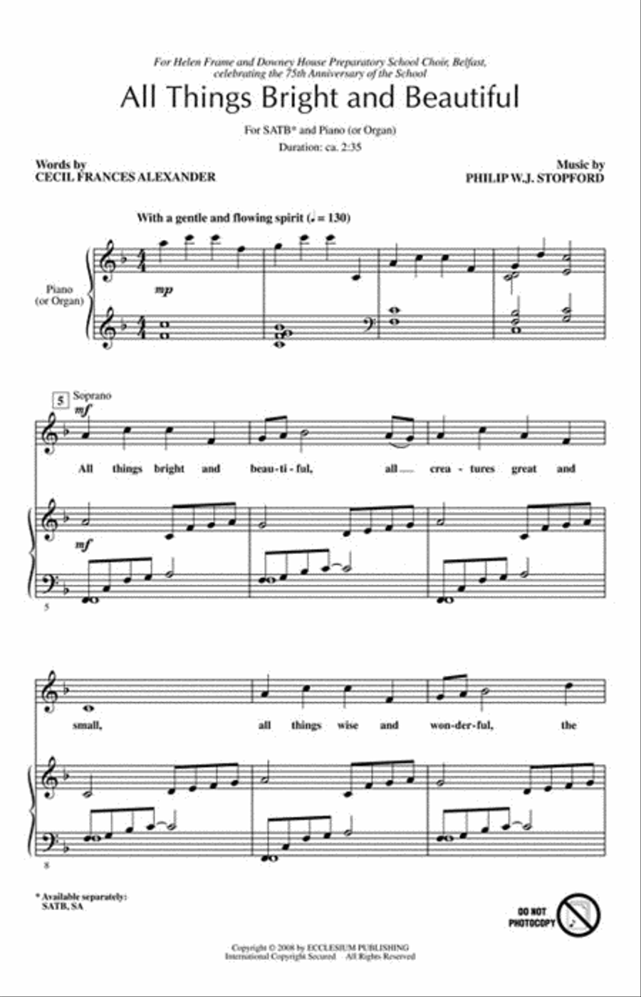 All Things Bright and Beautiful 4-Part scores gallery preview page 2