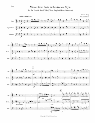 Minuet from Suite in the Ancient Style - for oboe, English Horn, and bassoon