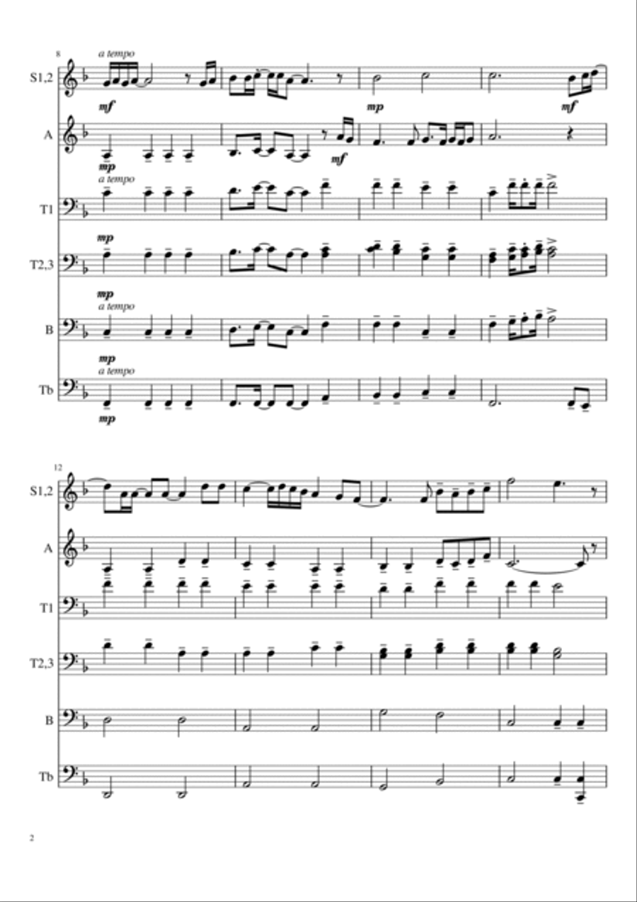We Are The World Brass Ensemble scores gallery preview page 2