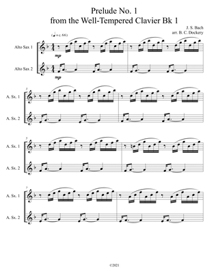 Prelude No.1 from The Well-Tempered Clavier Book 1 BWV 846 (Alto Sax Duet)