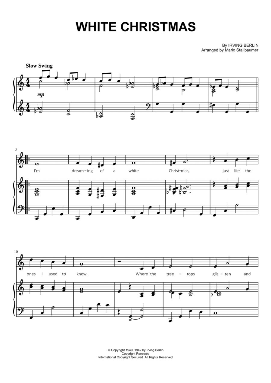 White Christmas Voice scores gallery preview page 1