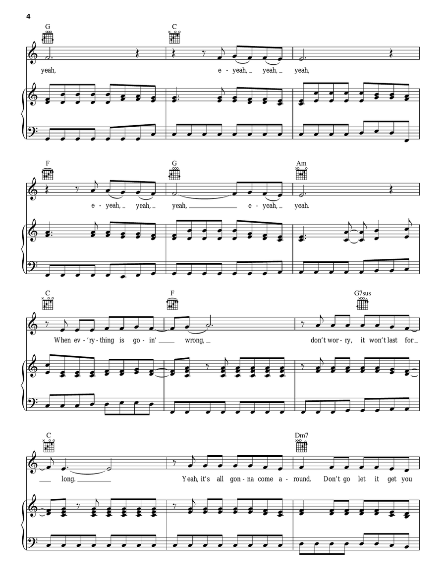 Up! Piano, Vocal, Guitar scores gallery preview page 4