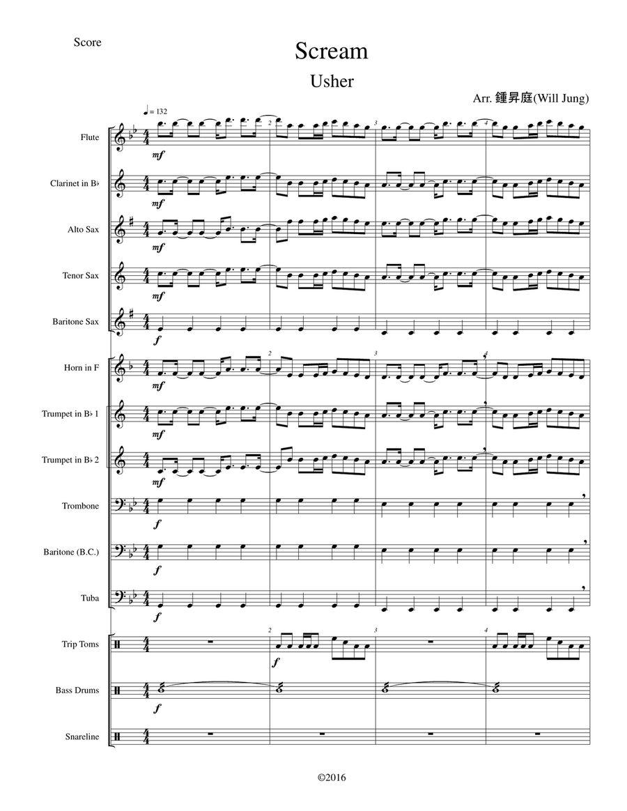 Scream Marching Band scores gallery preview page 1