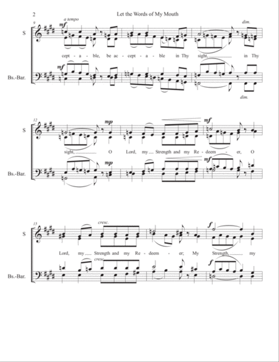 Let the Words of My Mouth 4-Part scores gallery preview page 2