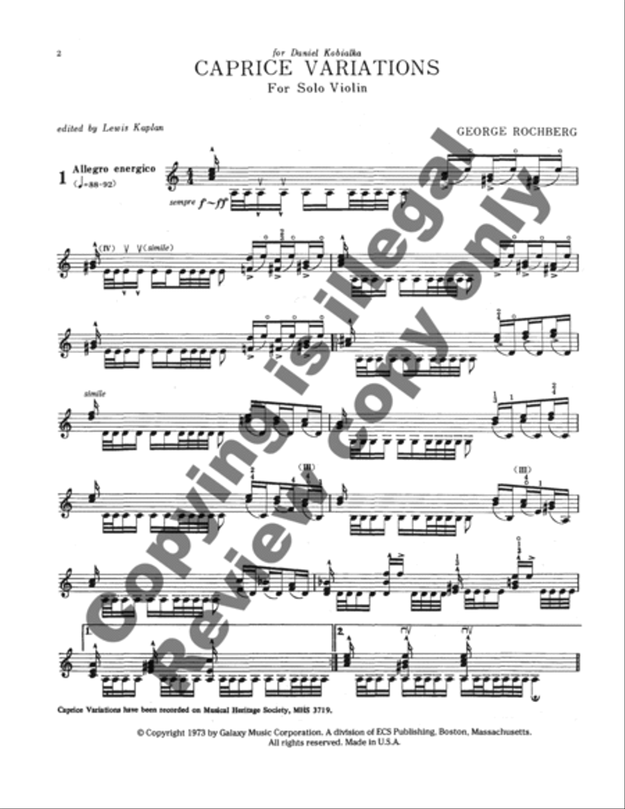 Caprice Variations Caprice Variations Violin Solo scores gallery preview page 8