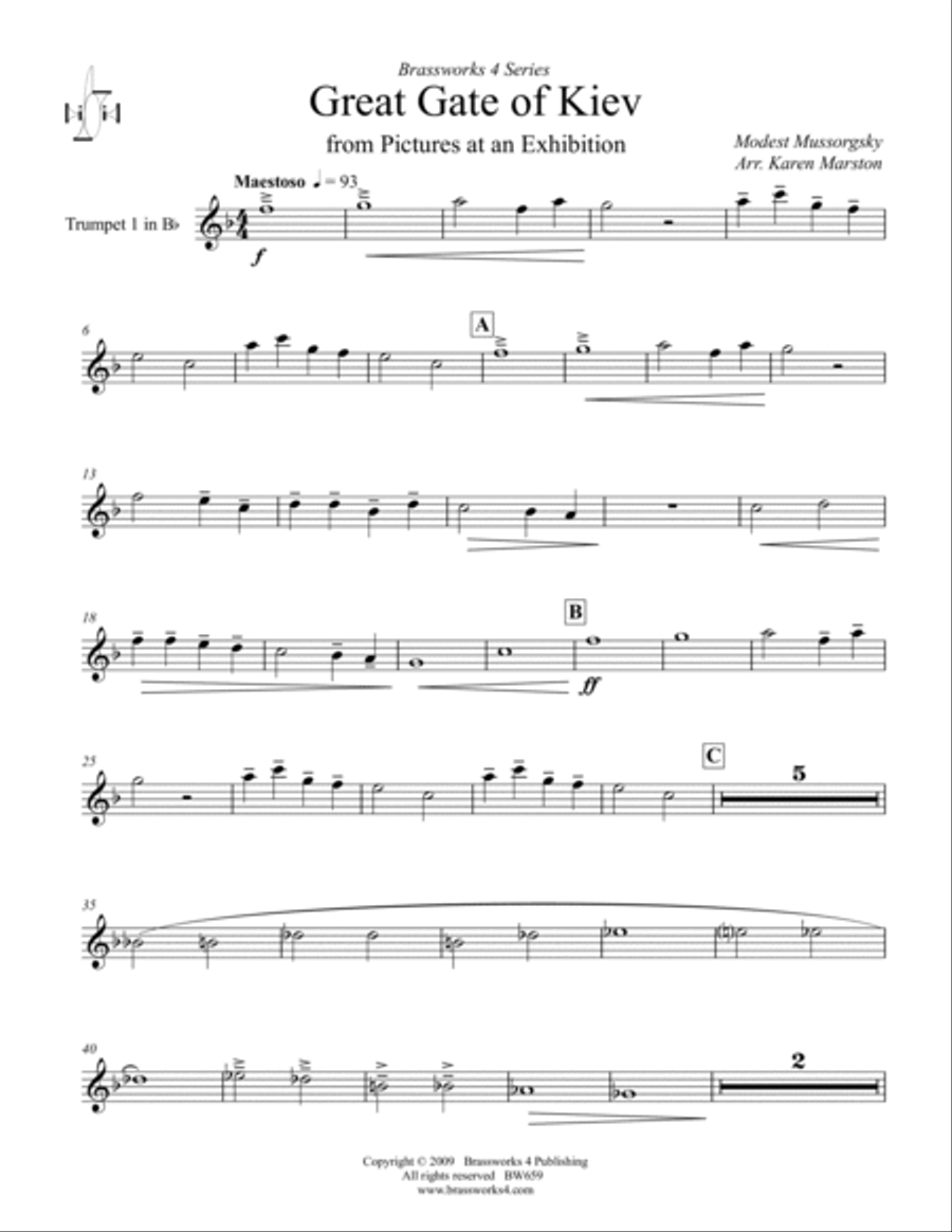 Great Gate of Kiev Great Gate of Kiev Brass Quartet scores gallery preview page 5