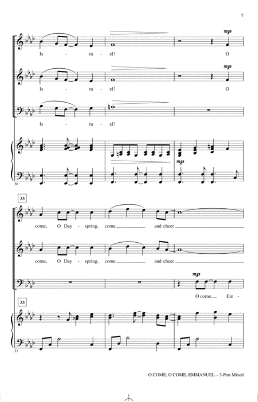 O Come, O Come Emmanuel 3-Part scores gallery preview page 5