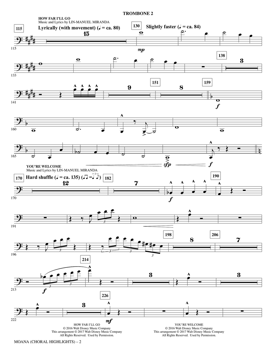 Moana - Trombone 2 Choir scores gallery preview page 2