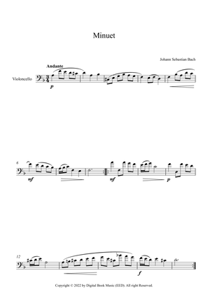 Book cover for Minuet (In D Minor) - Johann Sebastian Bach (Cello)