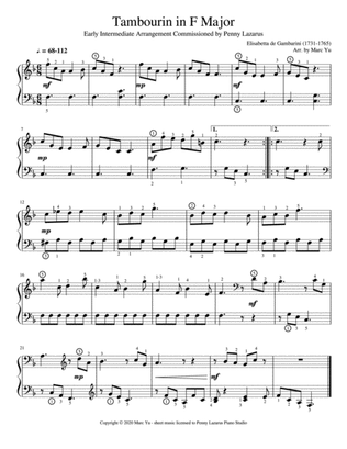 Tambourin - Early Intermediate Piano Arrangement