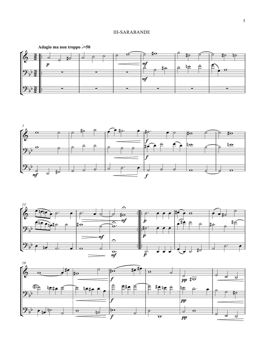 Suite for Trumpet, Trombone and Tuba Brass Ensemble scores gallery preview page 5