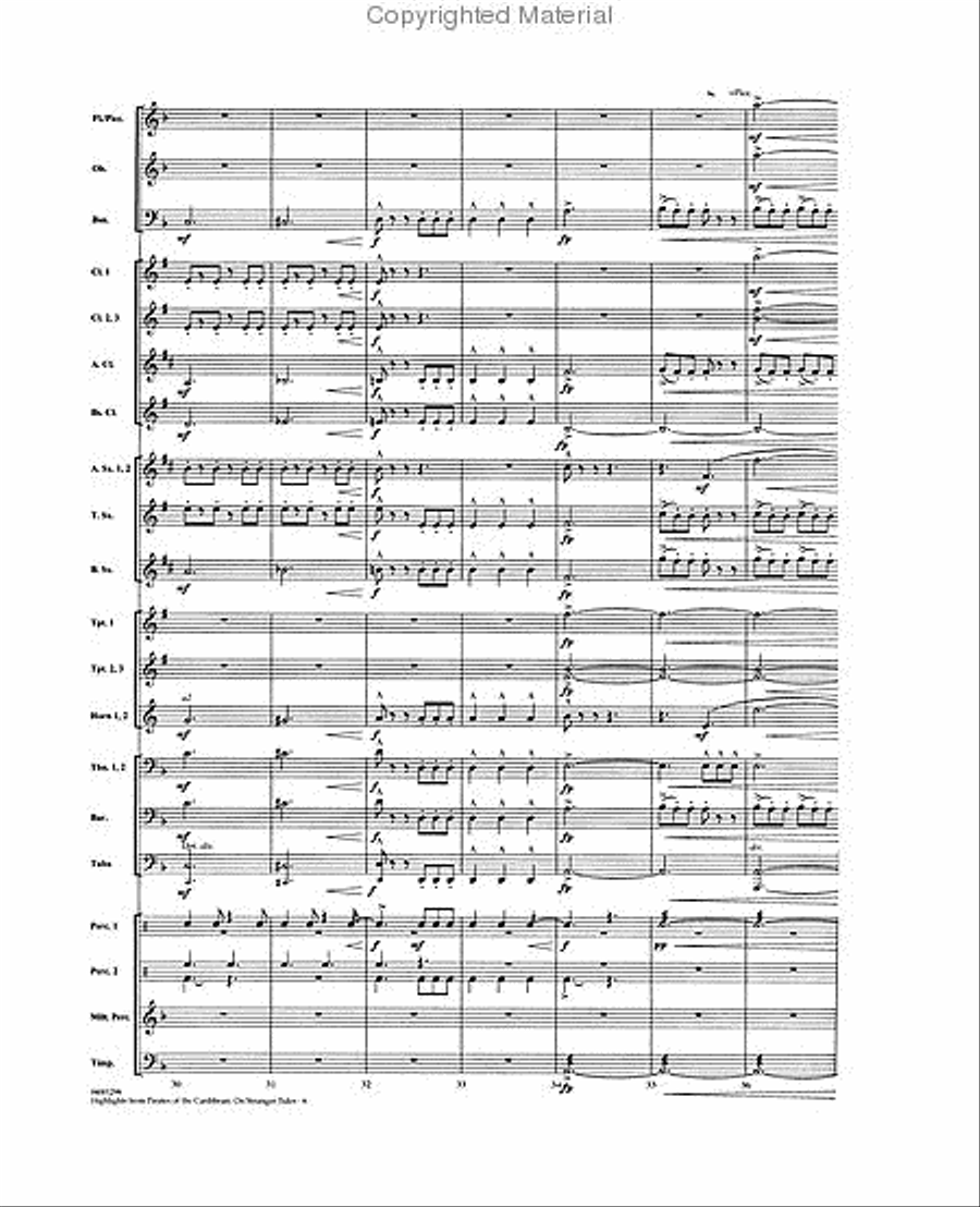 Highlights from Pirates of the Caribbean: On Stranger Tides Concert Band scores gallery preview page 3