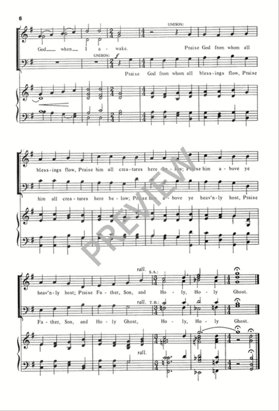 All Praise to Thee, My God, This Night 4-Part scores gallery preview page 7