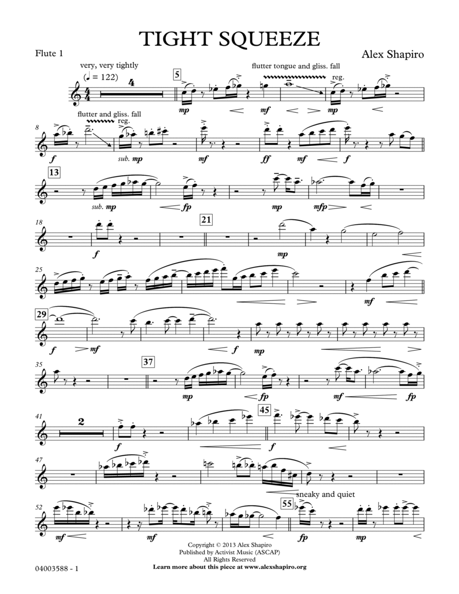 Tight Squeeze - Flute 1 Concert Band scores gallery preview page 1