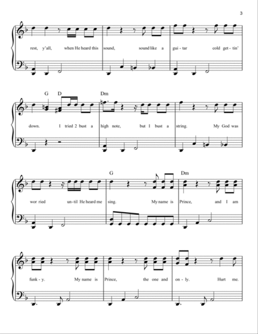 My Name Is Prince Easy Piano scores gallery preview page 3