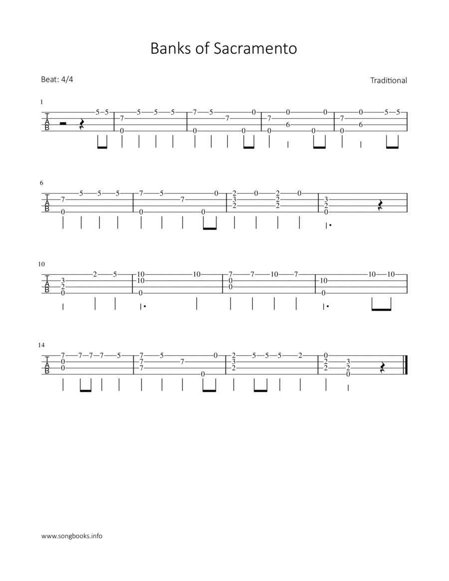 Banks of Sacramento Ukulele scores gallery preview page 1