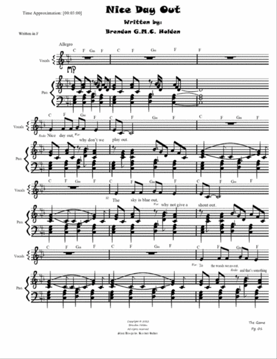 Nice Day Out Voice scores gallery preview page 3