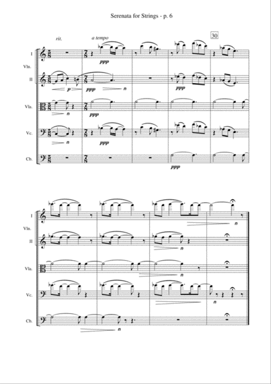 Serenata for Strings String Orchestra scores gallery preview page 6