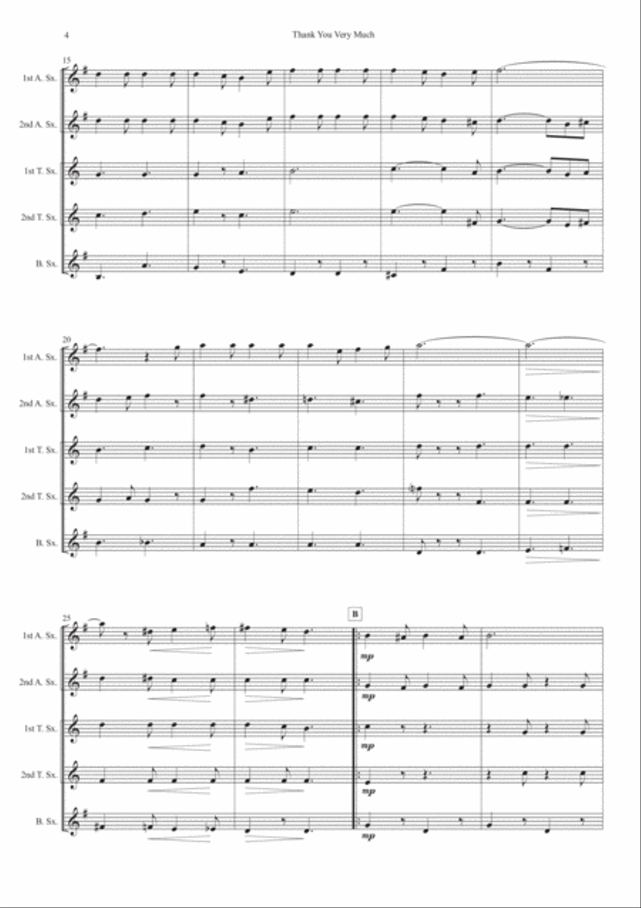 Thank You Very Much Woodwind Ensemble scores gallery preview page 4