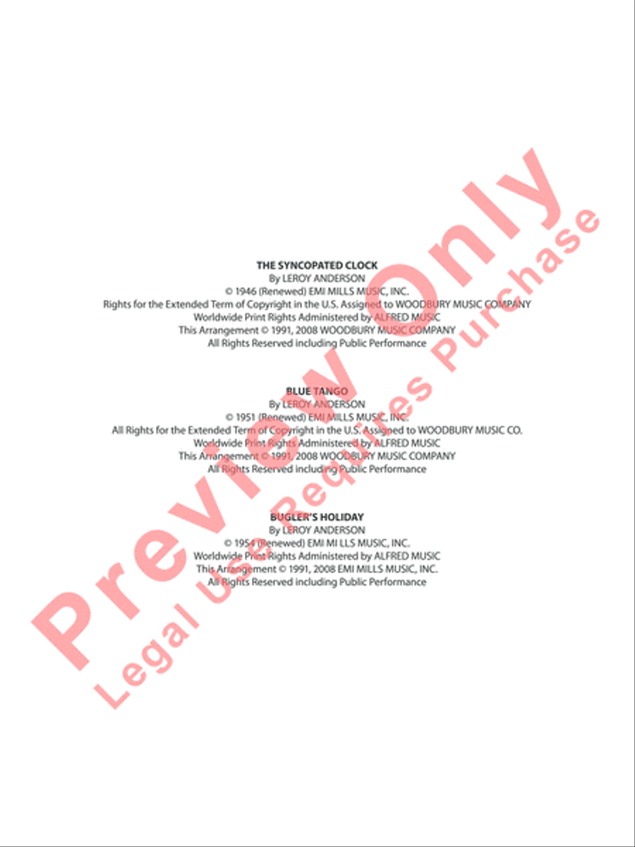Leroy Anderson: A Legacy in Sound Concert Band scores gallery preview page 3