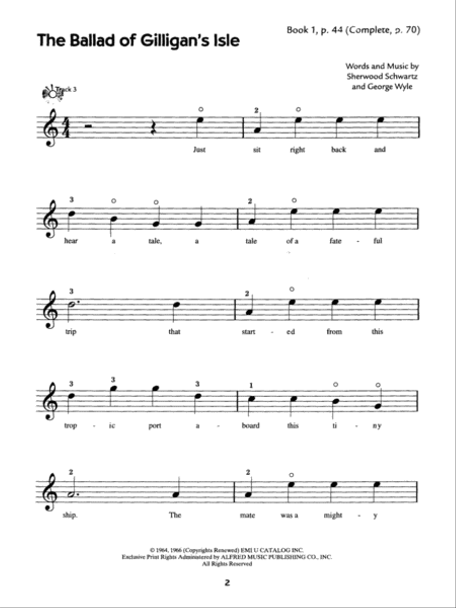 Alfred's Kid's Guitar Course Movie and TV Songbook 1 & 2 Easy Guitar scores gallery preview page 3