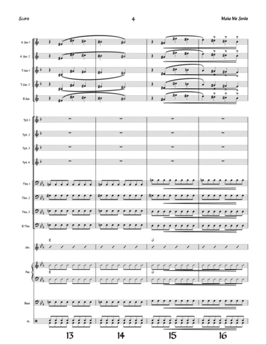 Make Me Smile Make Me Smile Jazz Ensemble scores gallery preview page 4