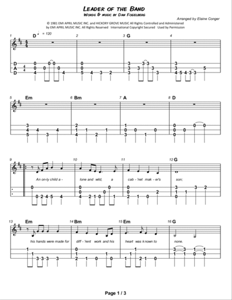 Leader Of The Band Dulcimer scores gallery preview page 2
