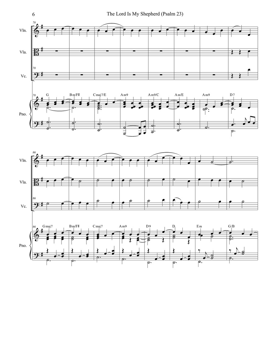 Psalm 23 (theme From The Vicar Of Dibley) String Quartet scores gallery preview page 6