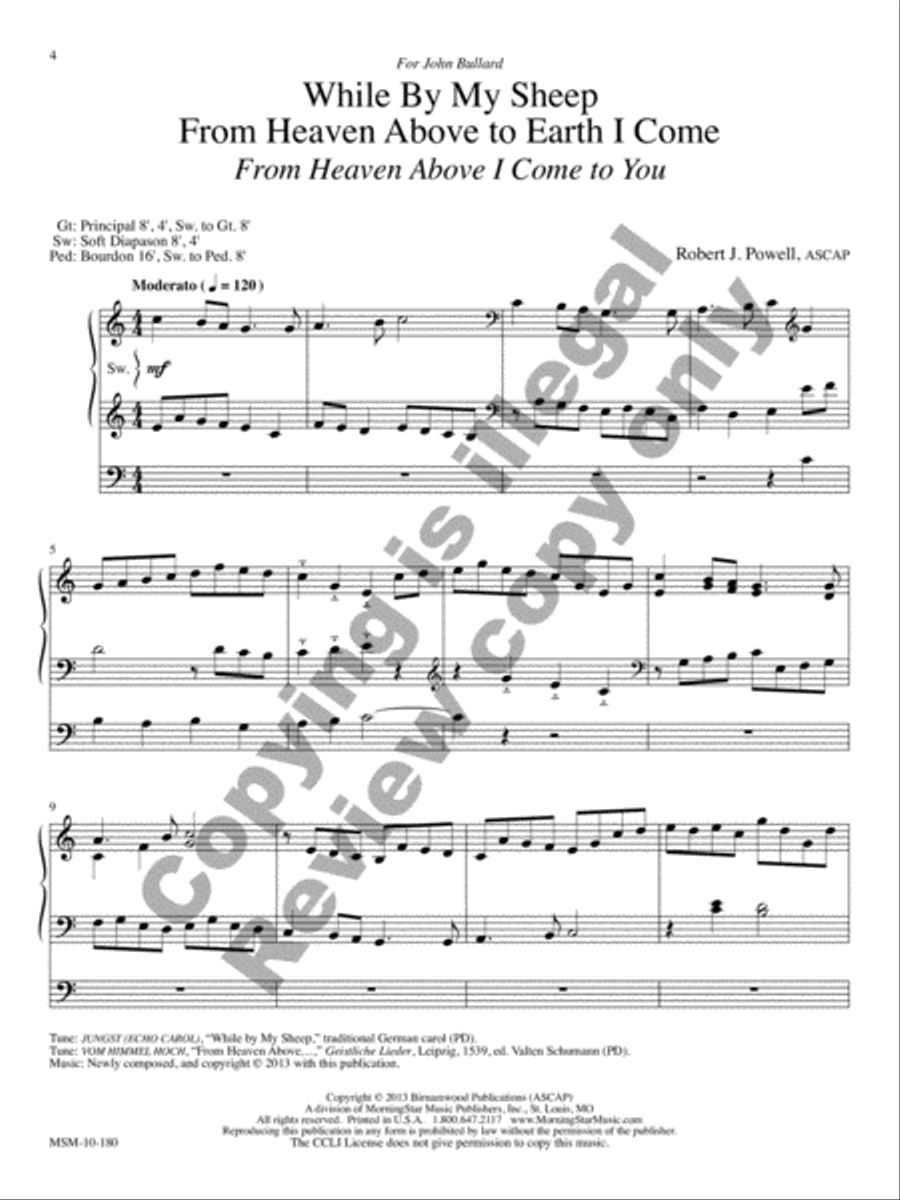 From Heaven Above: Three Pieces for Christmas Organ scores gallery preview page 3