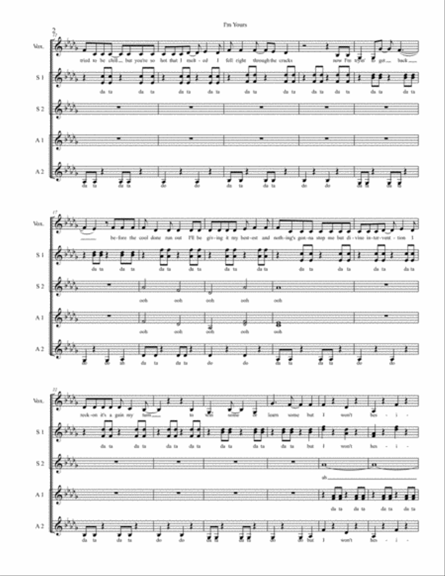 I'm Yours I'm Yours SSA scores gallery preview page 2