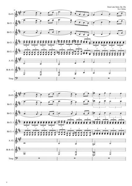 Swan Lake Suite, Op. 20a for Clarinet Choir