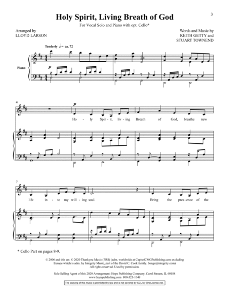 Holy Spirit, Living Breath of God Voice Solo scores gallery preview page 3