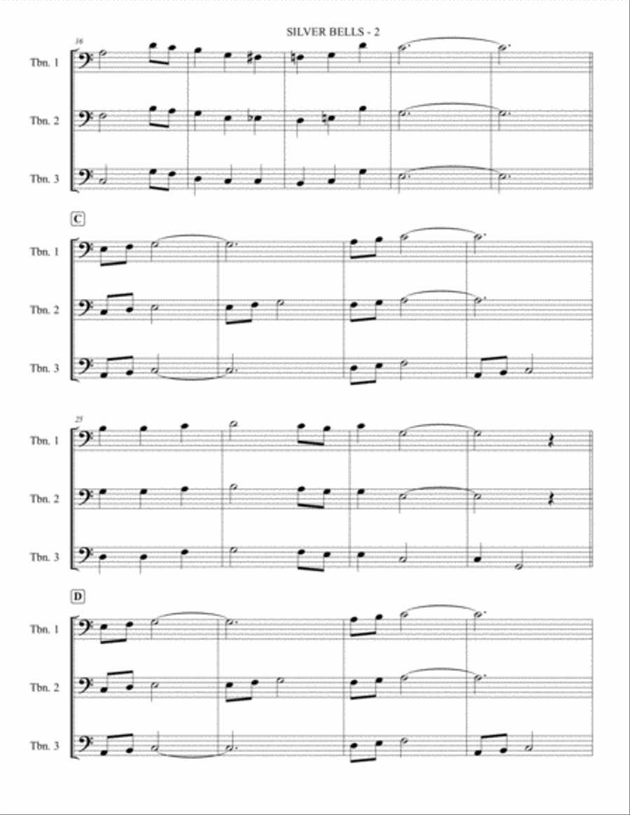 Silver Bells Trombone Trio scores gallery preview page 3
