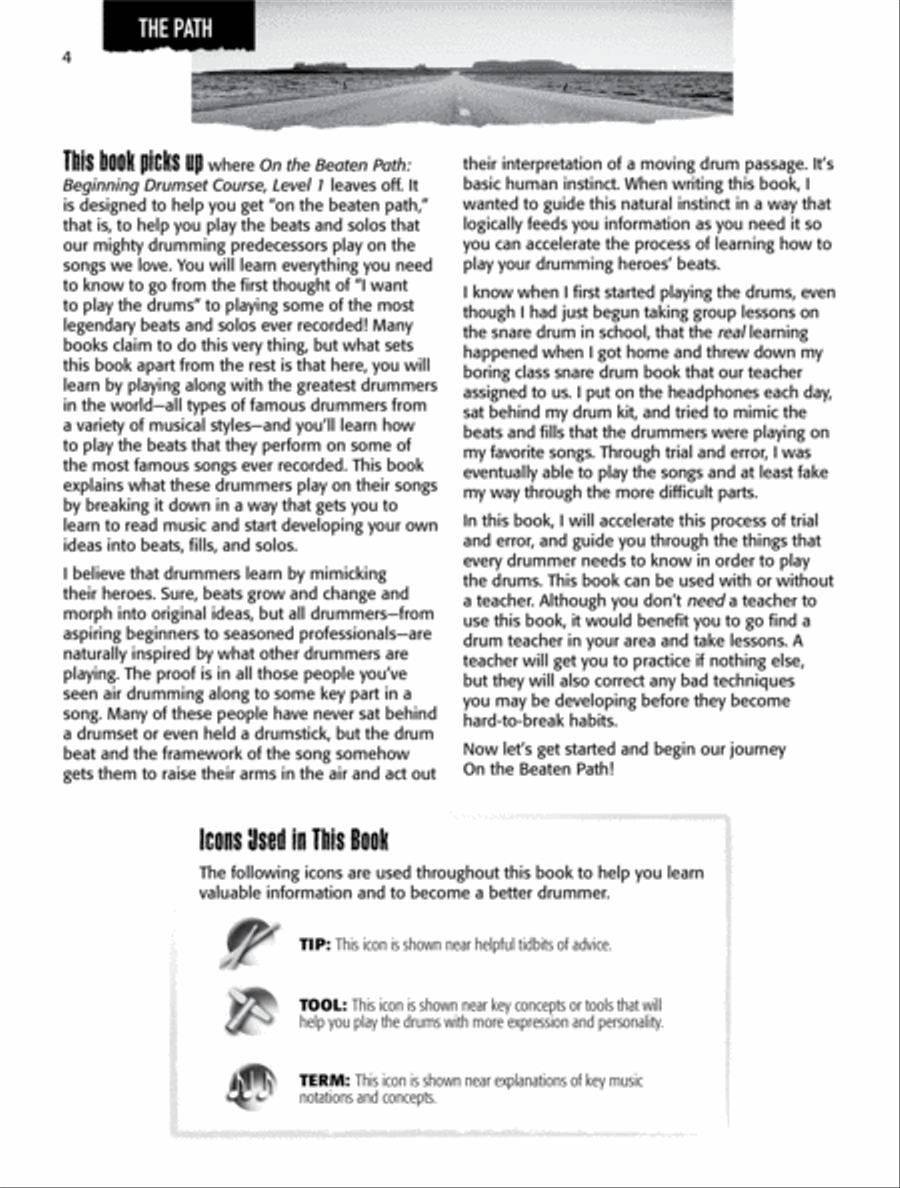 On the Beaten Path -- Beginning Drumset Course, Level 2 Drum Set scores gallery preview page 4
