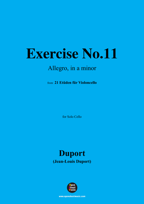J. L. Duport-Exercise No.11(Allegro),in a minor,for Solo Cello