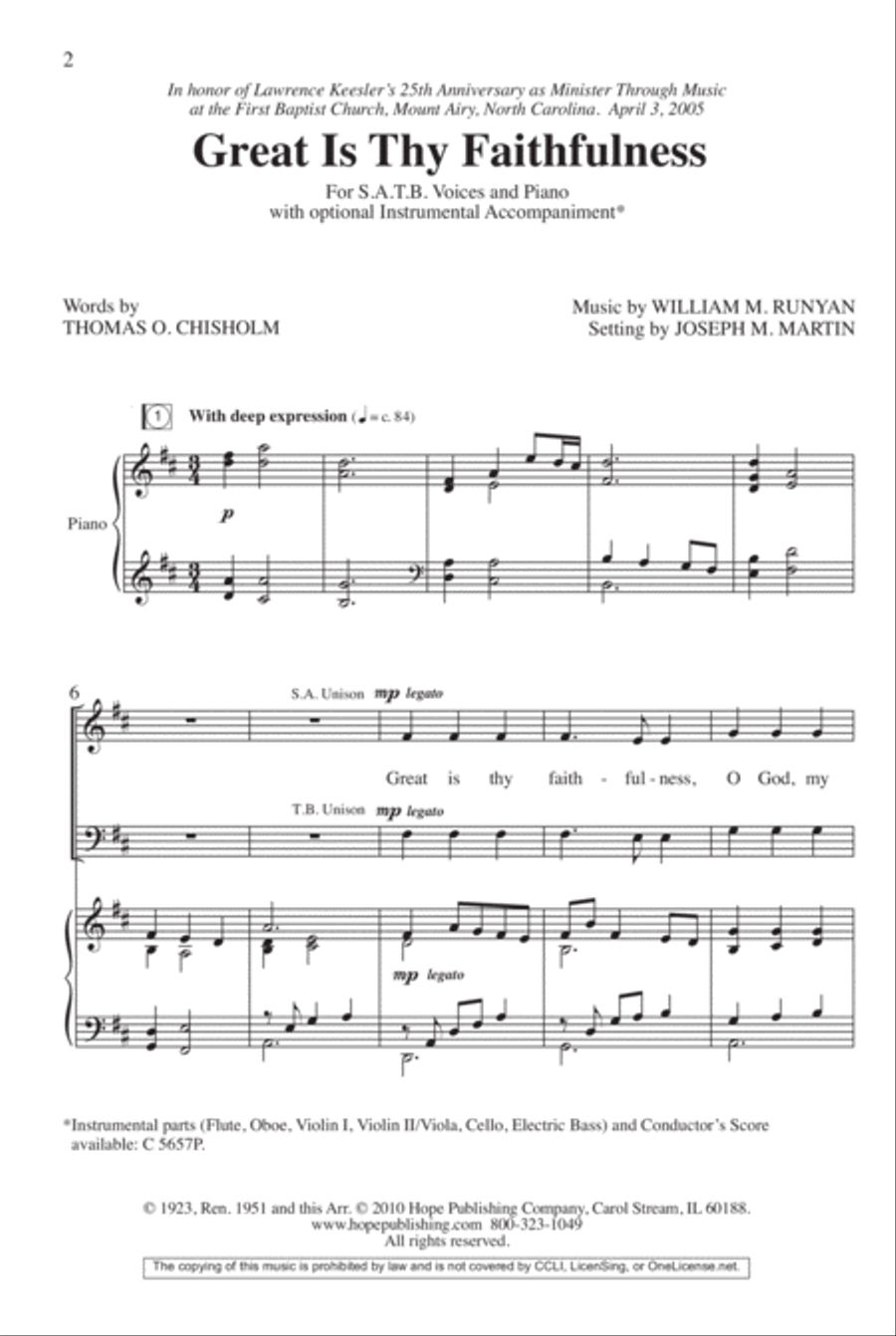 Great Is Thy Faithfulness 4-Part scores gallery preview page 13