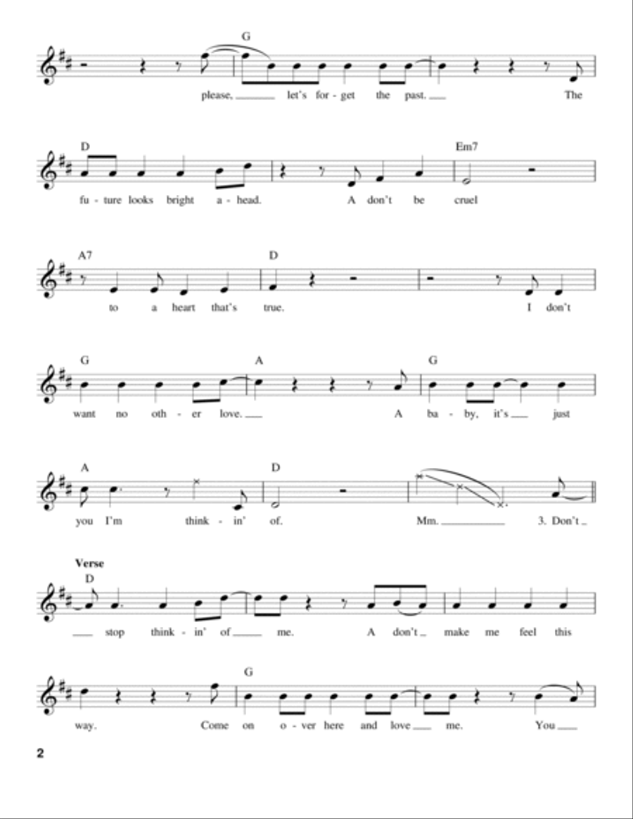 Don't Be Cruel (To A Heart That's True) Voice scores gallery preview page 2