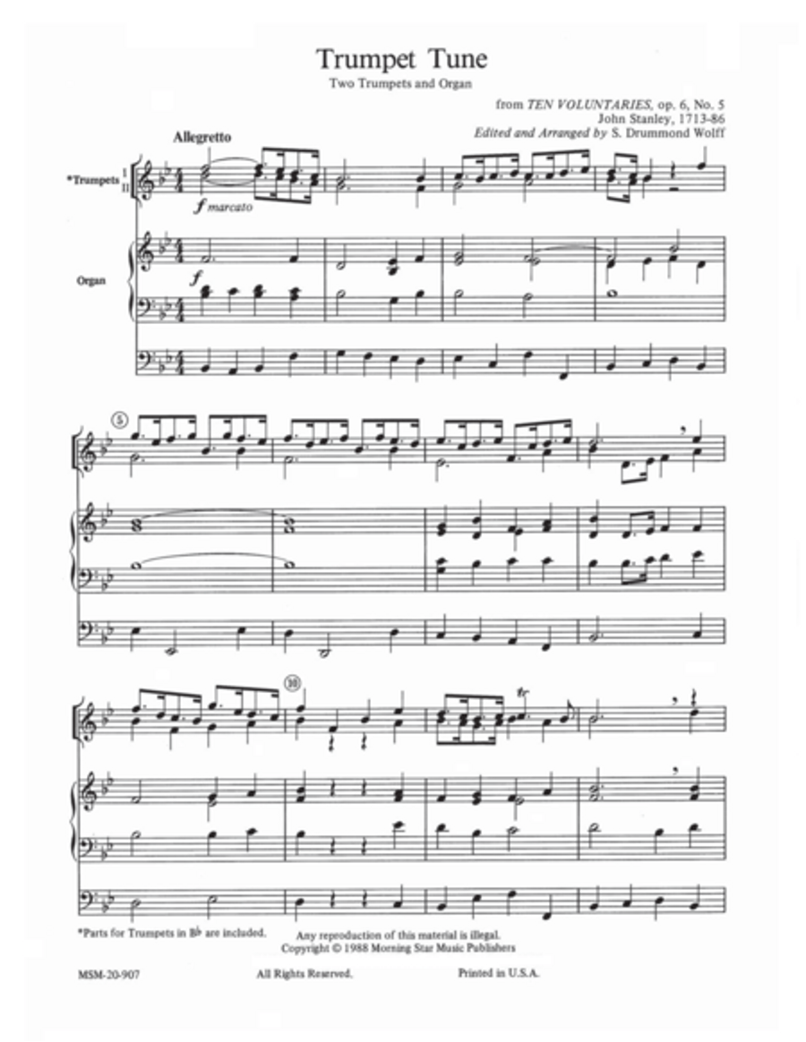 Trumpet Tune Trumpet Duet scores gallery preview page 1