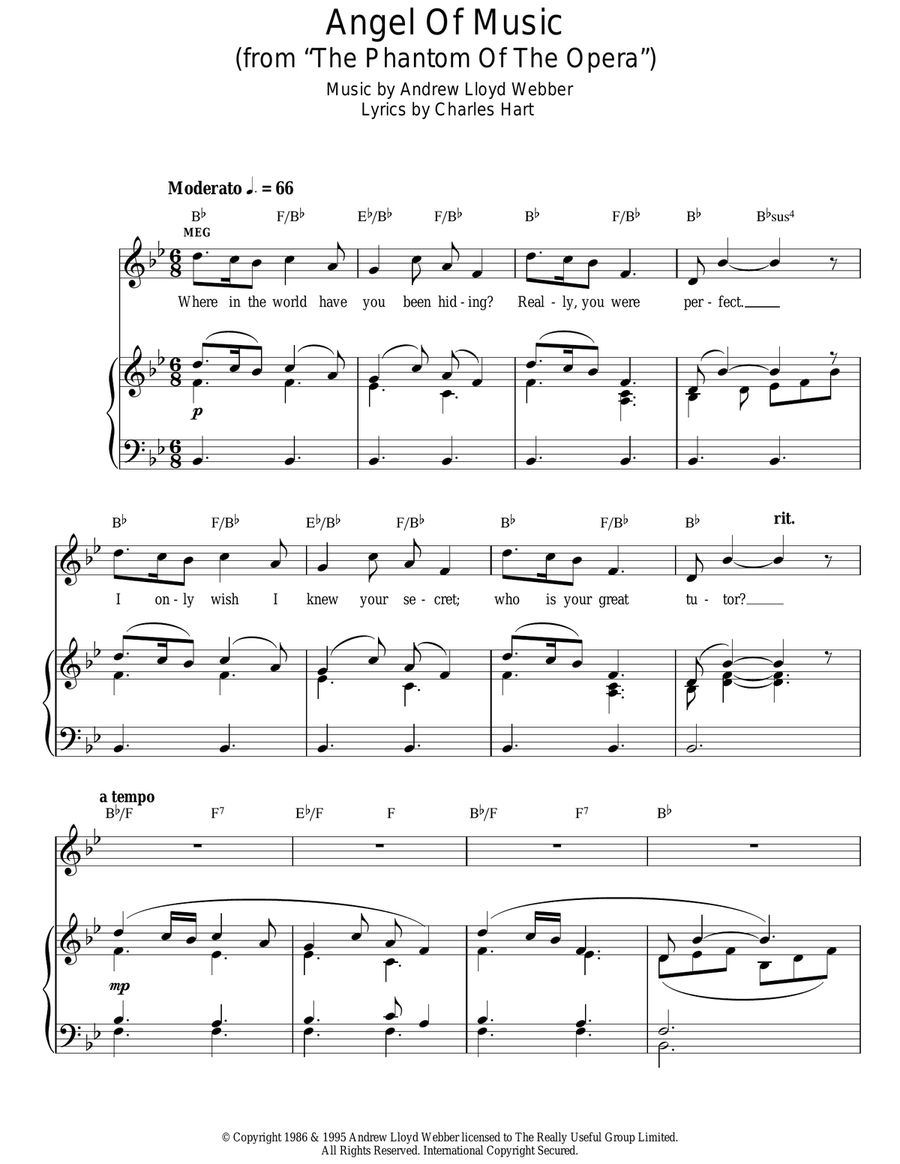 Angel Of Music (from The Phantom Of The Opera) Guitar scores gallery preview page 1