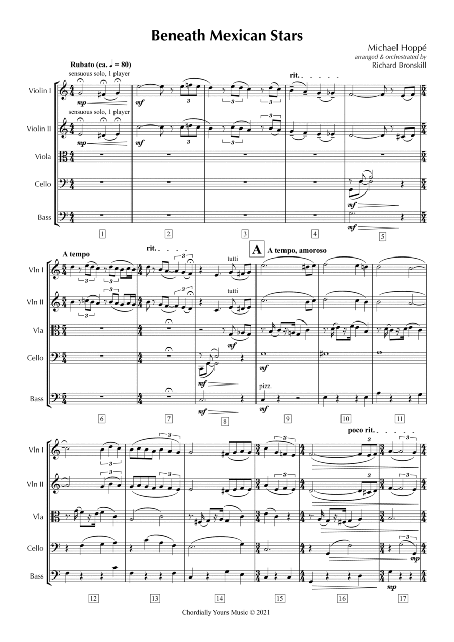 Beneath Mexican Stars (String Orchestra version) String Orchestra scores gallery preview page 1
