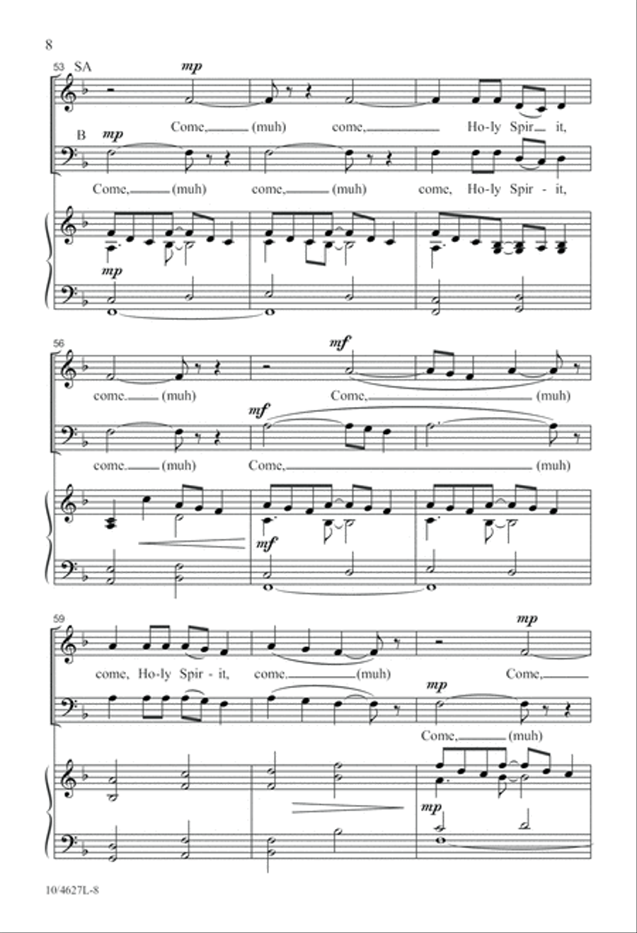 Come, Holy Spirit Come, Holy Spirit 3-Part scores gallery preview page 8