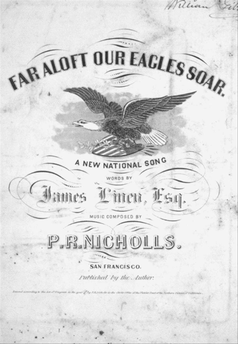 Far Aloft Our Eagles Soar. A New National Song Voice scores gallery preview page 1