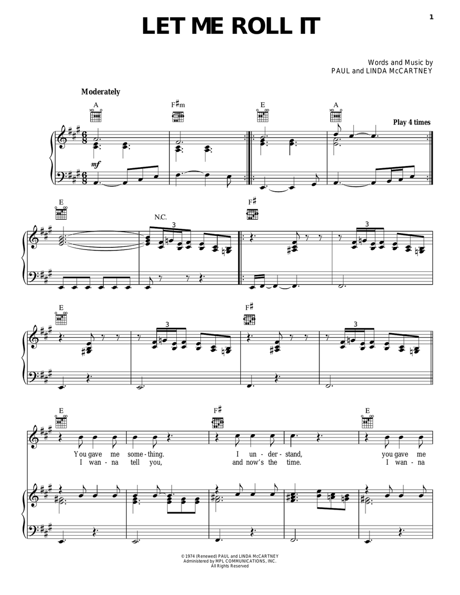Let Me Roll It Acoustic Guitar scores gallery preview page 1